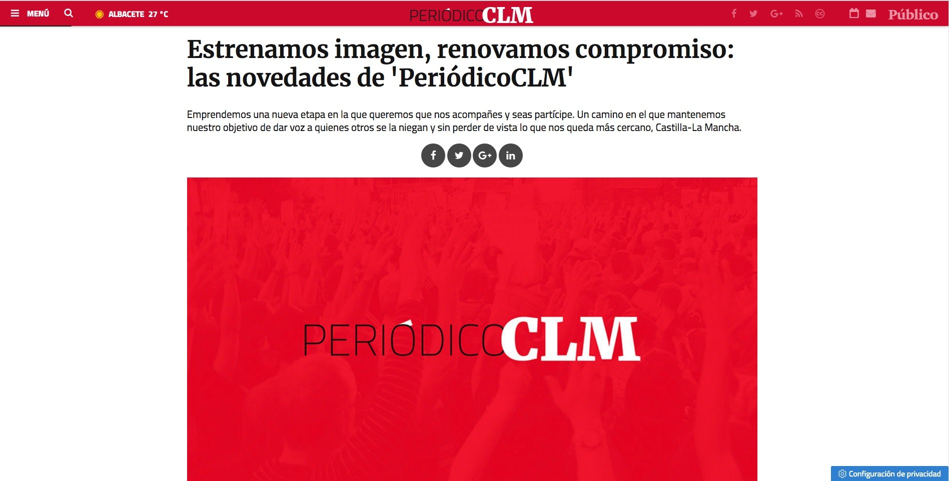 Periódico CLM renueva diseño web con Opennemas