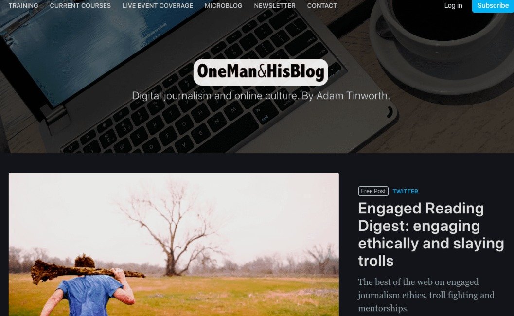 Mejores blogs de periodismo para estar al día en 2020. One Man and his Blog