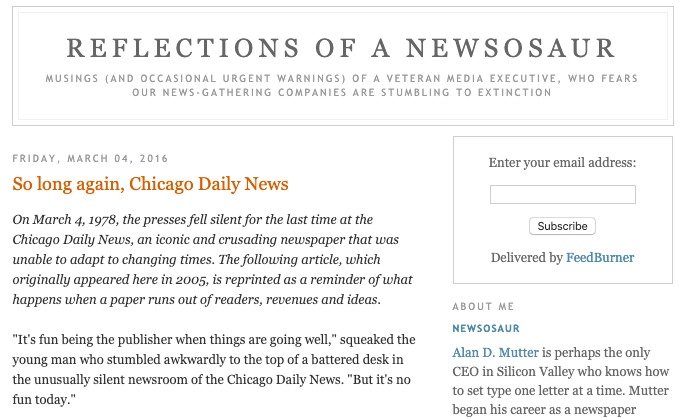 Mejores blogs de periodismo para estar al día en 2020. Reflections of a dinosaur