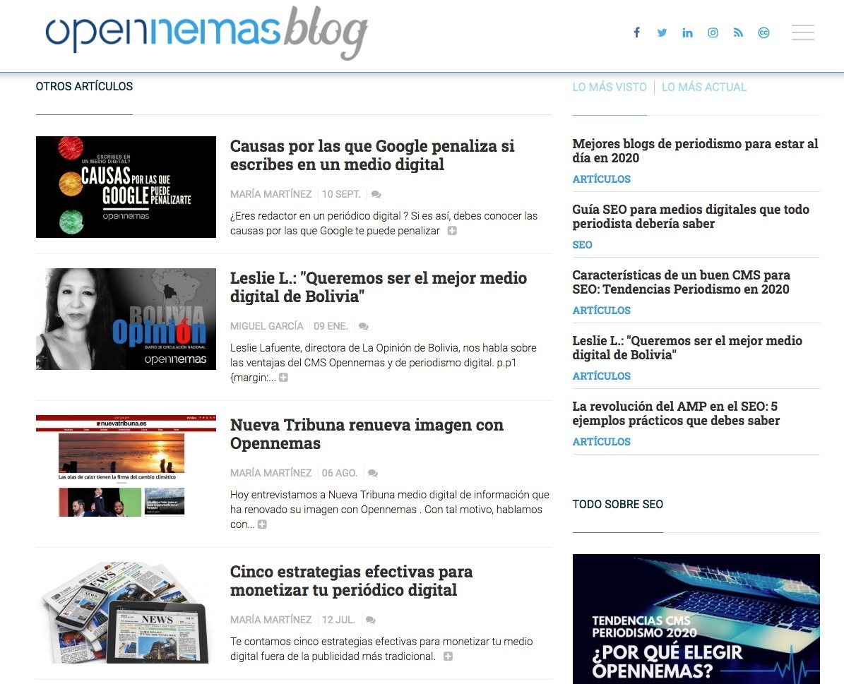 Plantillas Para SEO: Plantilla Nemo Opennemas