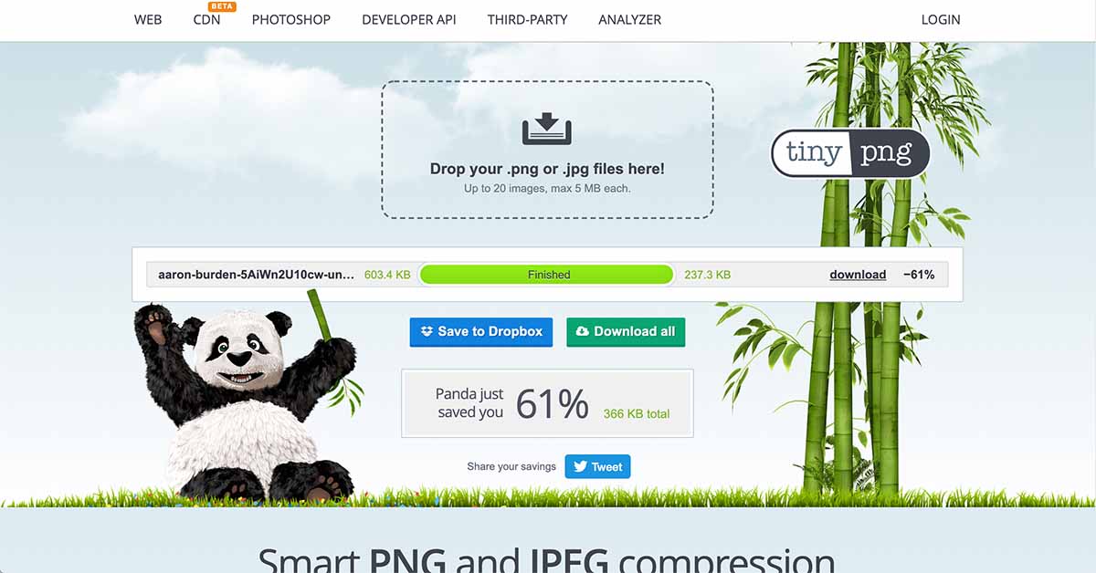 tinypng captura herramientas optimización