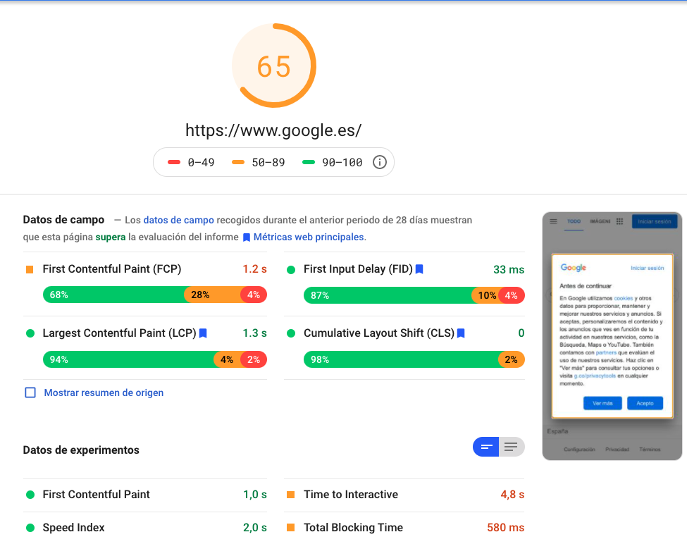 Google Page Speed Insights