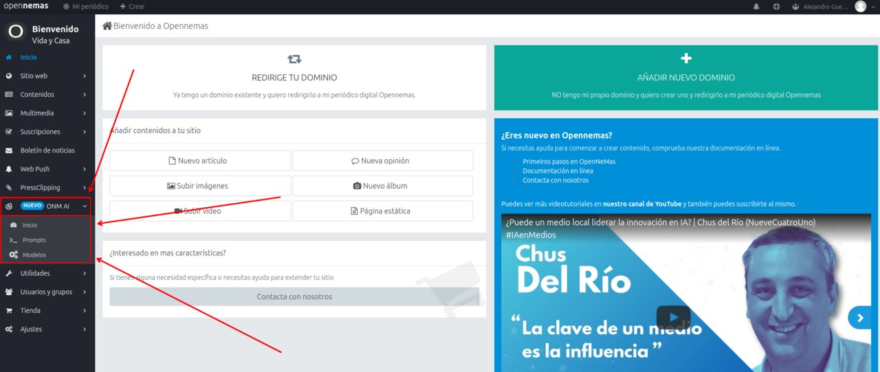 ¿Dónde está el módulo de Opennemas AI?