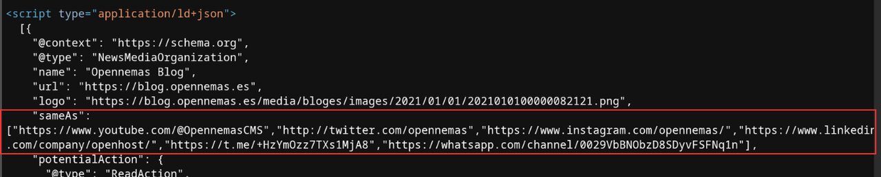 Etiqueta SameAs implementada en BlogOpennemas