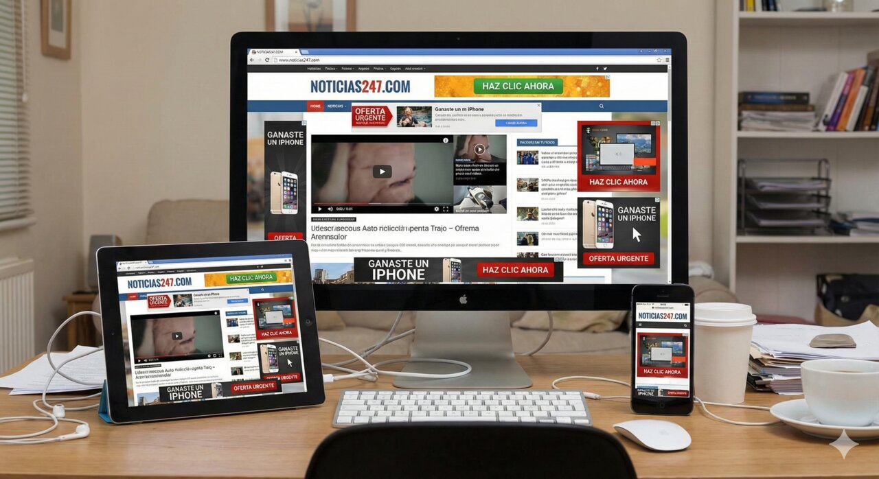 web con exceso de publicidad