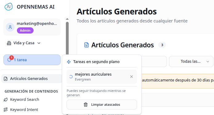 Opennemas AI trabaja en segundo plano