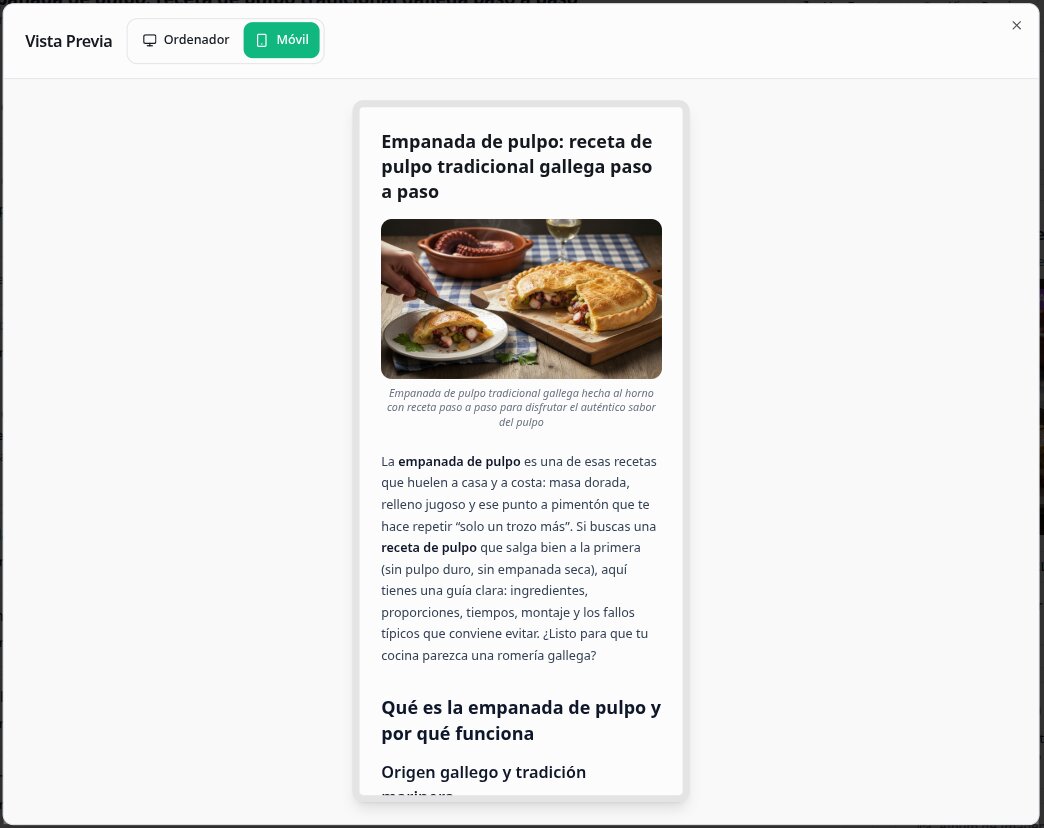Previsualización del contenido en la herramienta