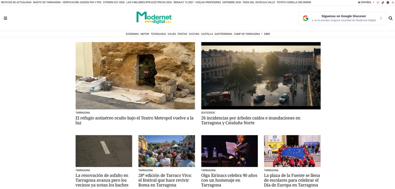Página web del Modernet Digital